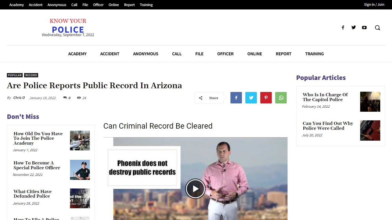 Are Police Reports Public Record In Arizona - KnowYourPolice.net